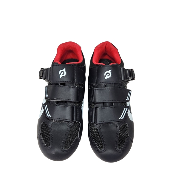 Peloton Women's Black and Red Spin Cycling Shoes With Cleats Size 7 Size 38 - Picture 2 of 11